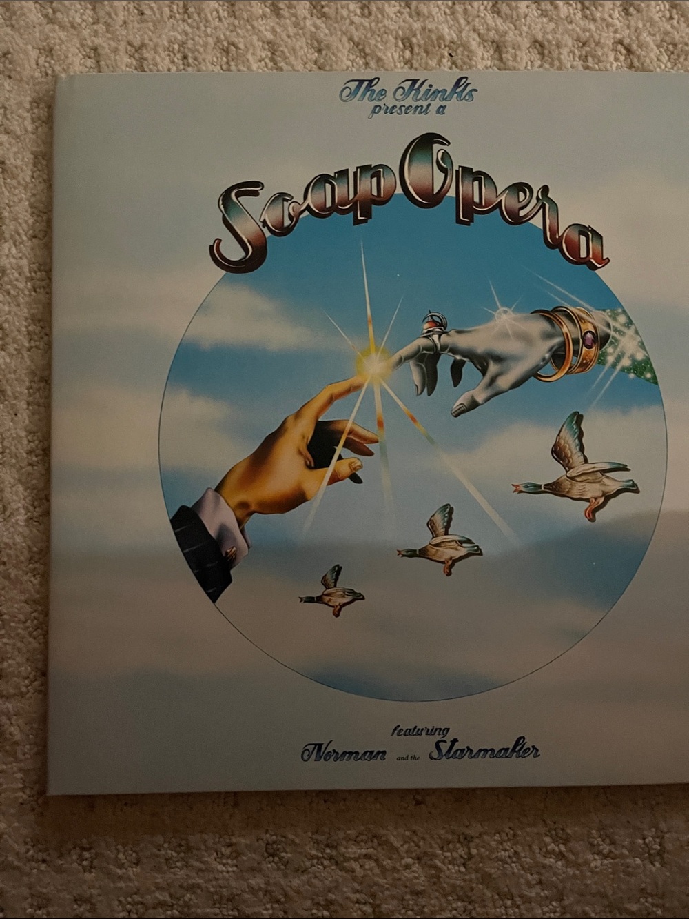 Vintage Vinyl Gatefold Inner Sleeve with Illustrated Artwork